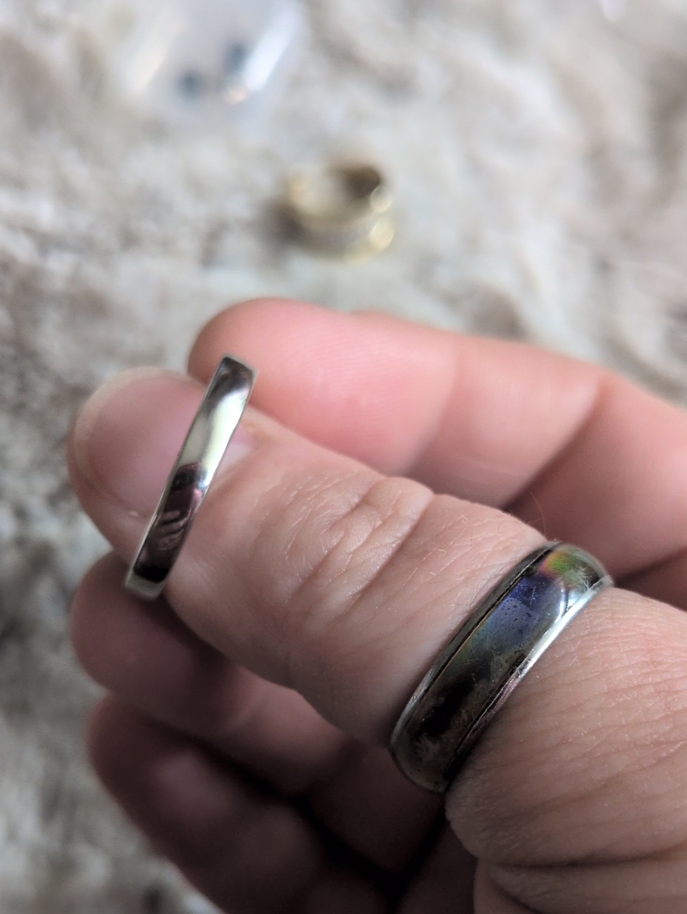 Polished Sterling-Color Men's Band Ring - Silver Finish